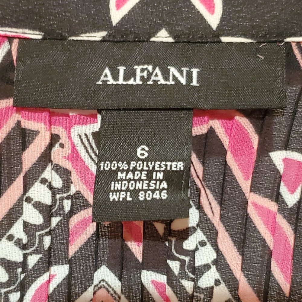 ALFANI Party Dress Women's Size 6 Long Sleeve 100% Poly EZ Care Stretchy Fabric - Picture 3 of 7